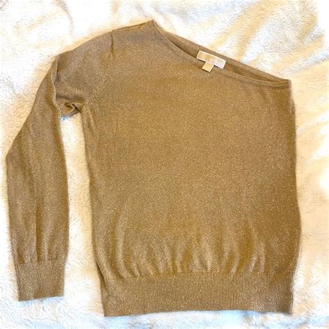 Michael Kors Shimmer Gold Sweater Top 